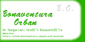 bonaventura orban business card